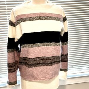 Rain and Rose Striped Crew Neck Sweater